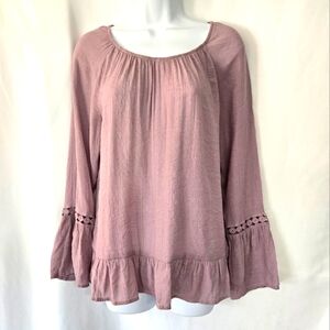 Fred David Light Purple Flirty Flowy Relax Fit  Blouse Size S